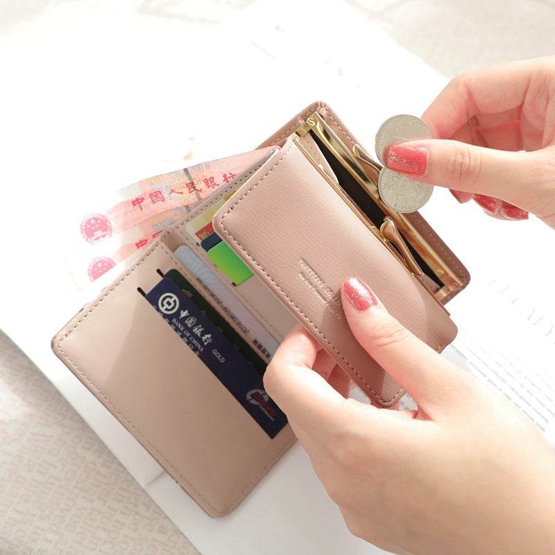 Fashion Women's PU Printed Tri-fold Clip Coin Purse - MYLUXURY LANE ENTERPRISE