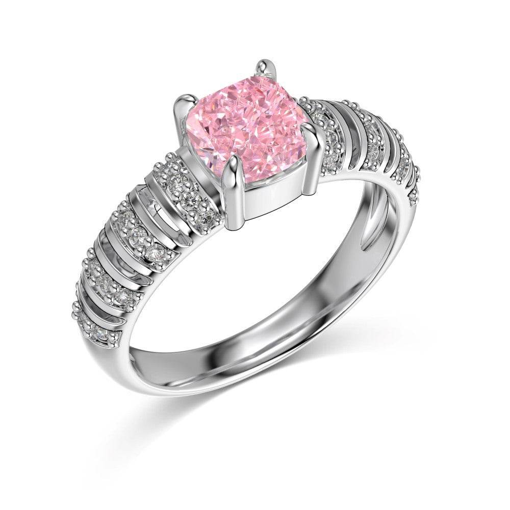 Silver S925 Ice Flower Cut 8A Round Zirconium Inlaid Hollow Design Niche Ring - MYLUXURY LANE ENTERPRISE