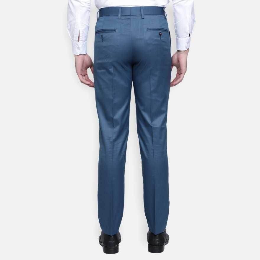 Lycra Blend Solid Regular Fit Mens Formal Trousers - MYLUXURY LANE ENTERPRISE