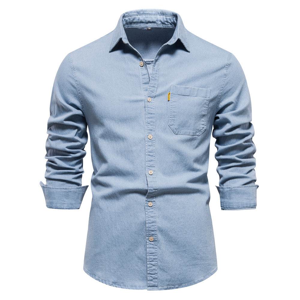 Men's Fashion Casual Denim Non-ironing Shirt - MYLUXURY LANE ENTERPRISE