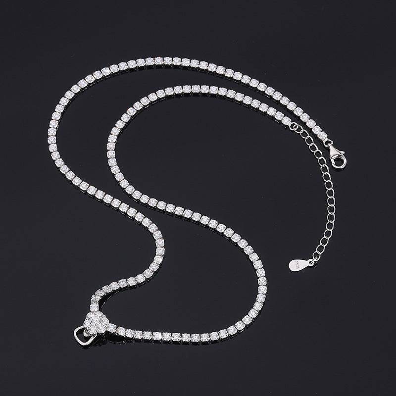 Whole Body Silver Simulation Color Treasure High Carbon Diamond Radiant Cut Square Pendant - MYLUXURY LANE ENTERPRISE