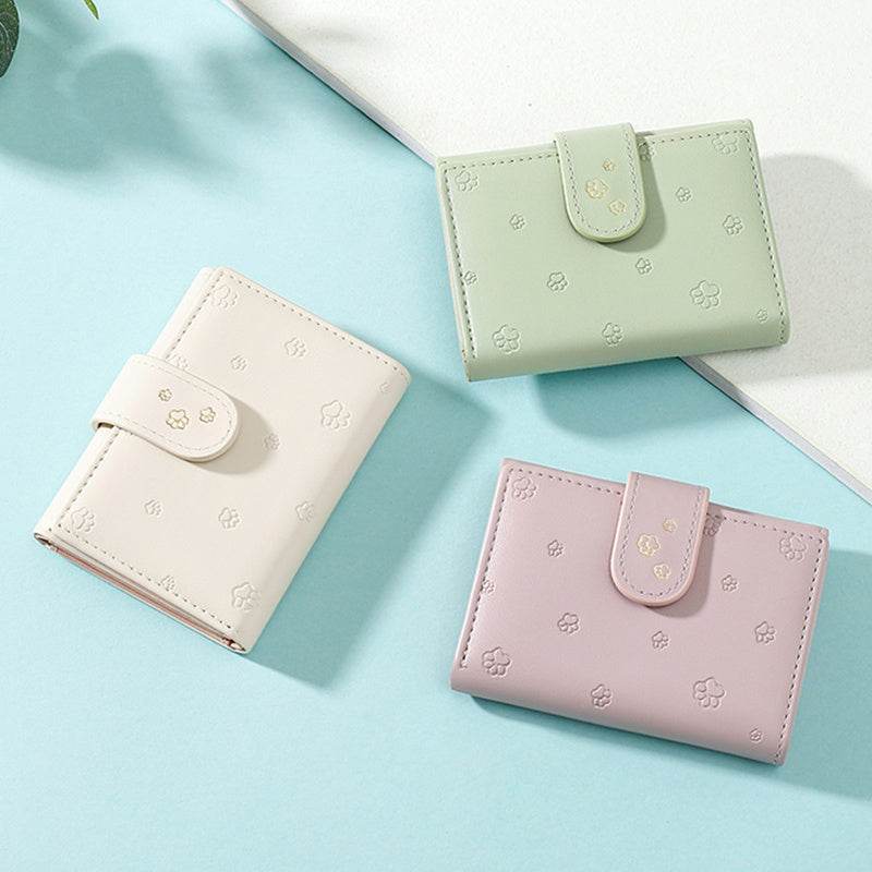 Fashion Small Paw Print Wallets Women Soft PU Leather Card Holder Purses - MYLUXURY LANE ENTERPRISE