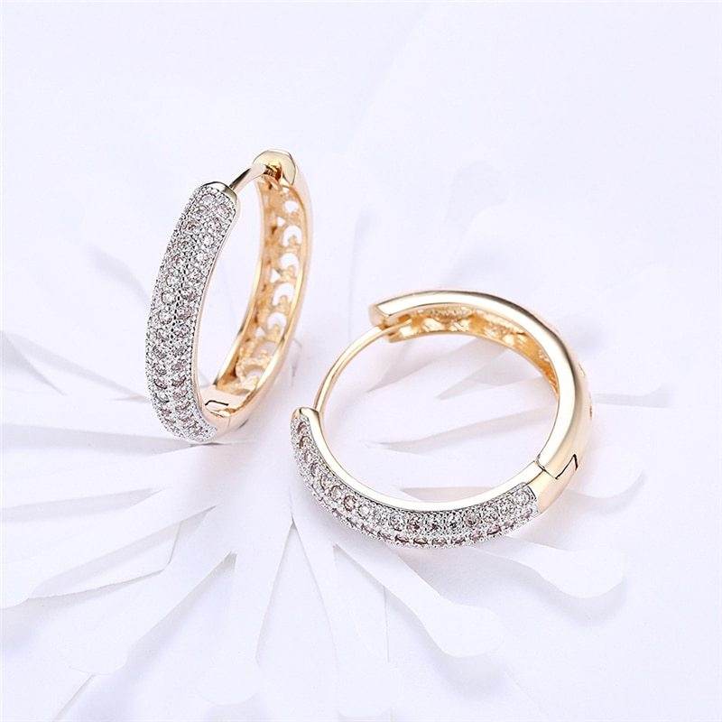 Lady K gold zircon earrings - MYLUXURY LANE ENTERPRISE