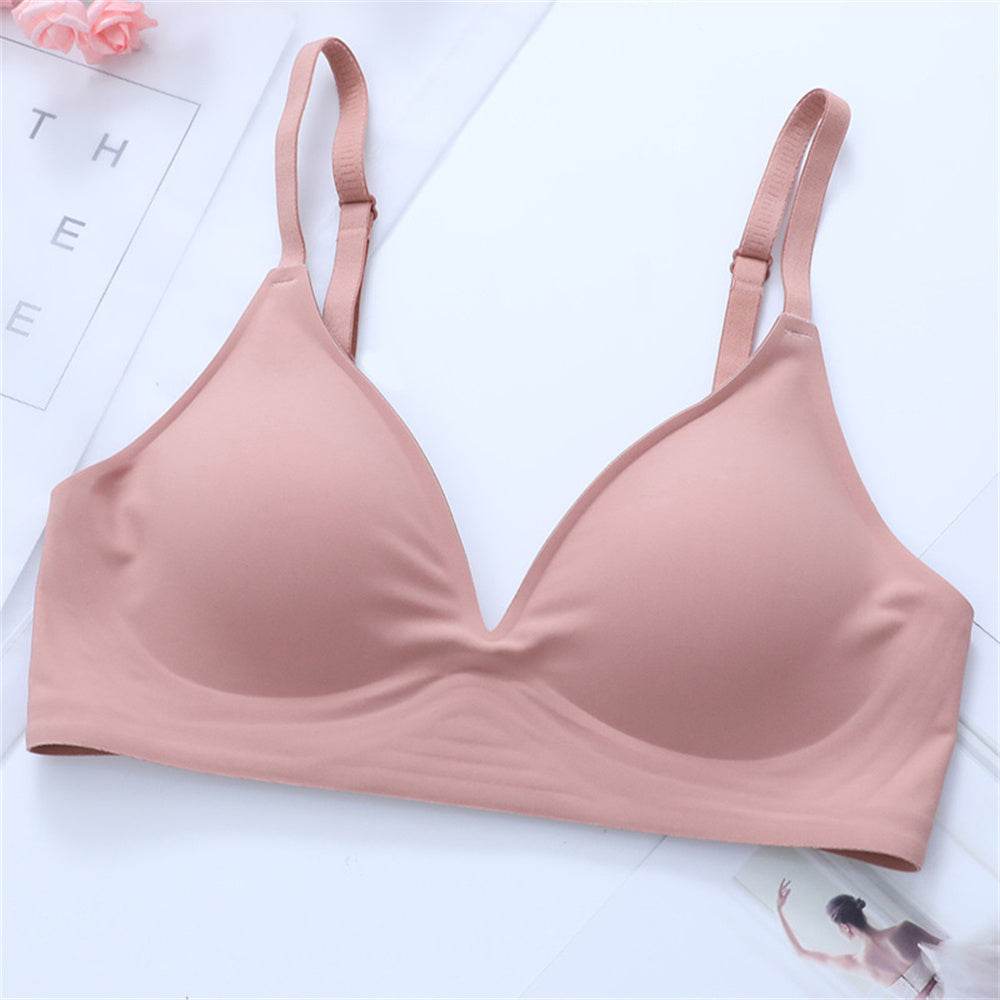 Korean Naked Extended Bra Set Ladies' Traceless Rim-free Underwear Thickened Small Breasts Gathering - MYLUXURY LANE ENTERPRISE