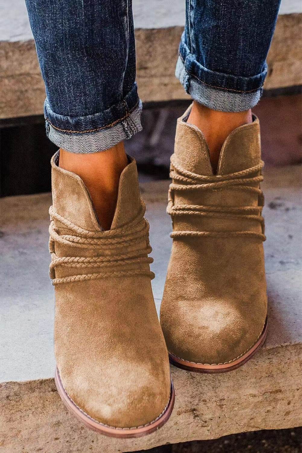 Mid Heel Boots Women's Chunky Heel Martin Boots - MYLUXURY LANE ENTERPRISE