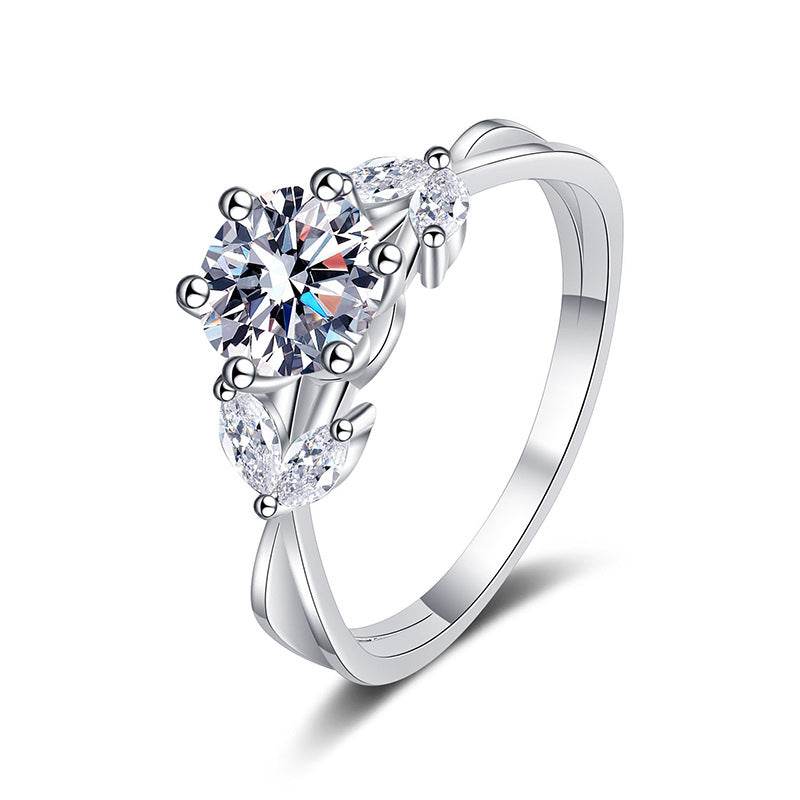 Sterling Silver Moissanite Ring Female Blooming Flower - MYLUXURY LANE ENTERPRISE