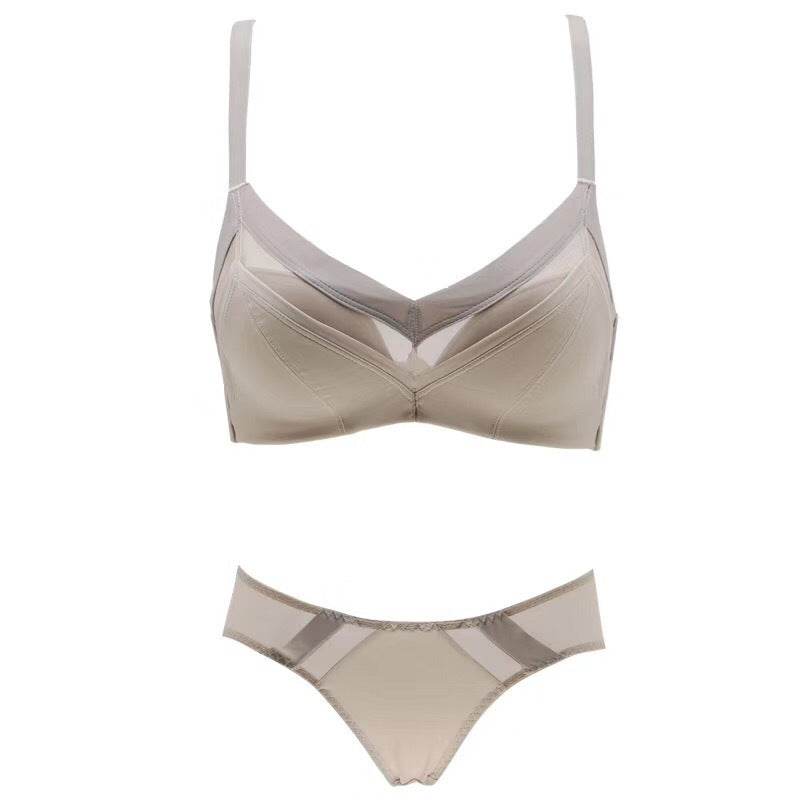 Solid color seamless gathered bra set - MYLUXURY LANE ENTERPRISE