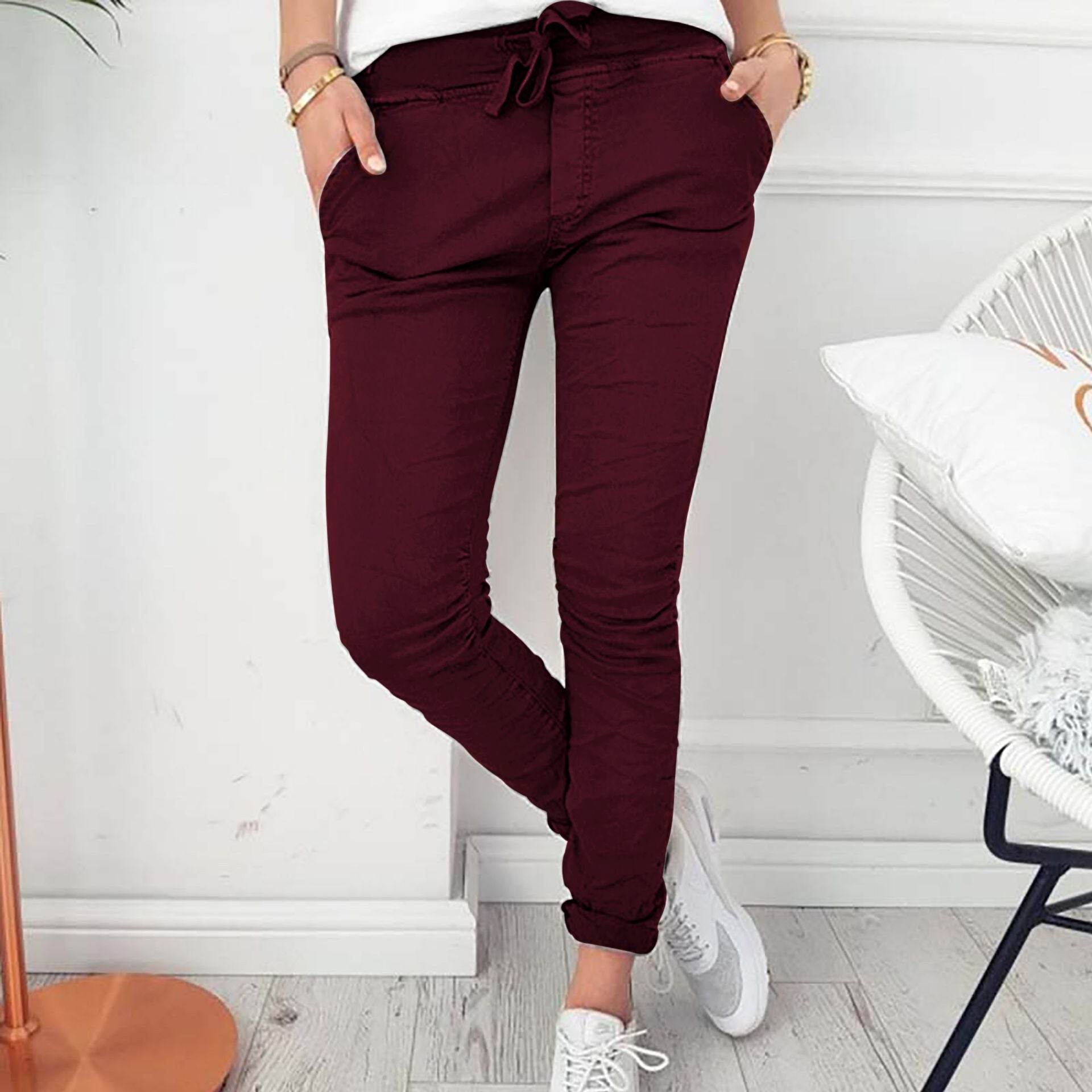 Women's Fashion Casual Slim Fit Skinny Elastic Pants - MYLUXURY LANE ENTERPRISE