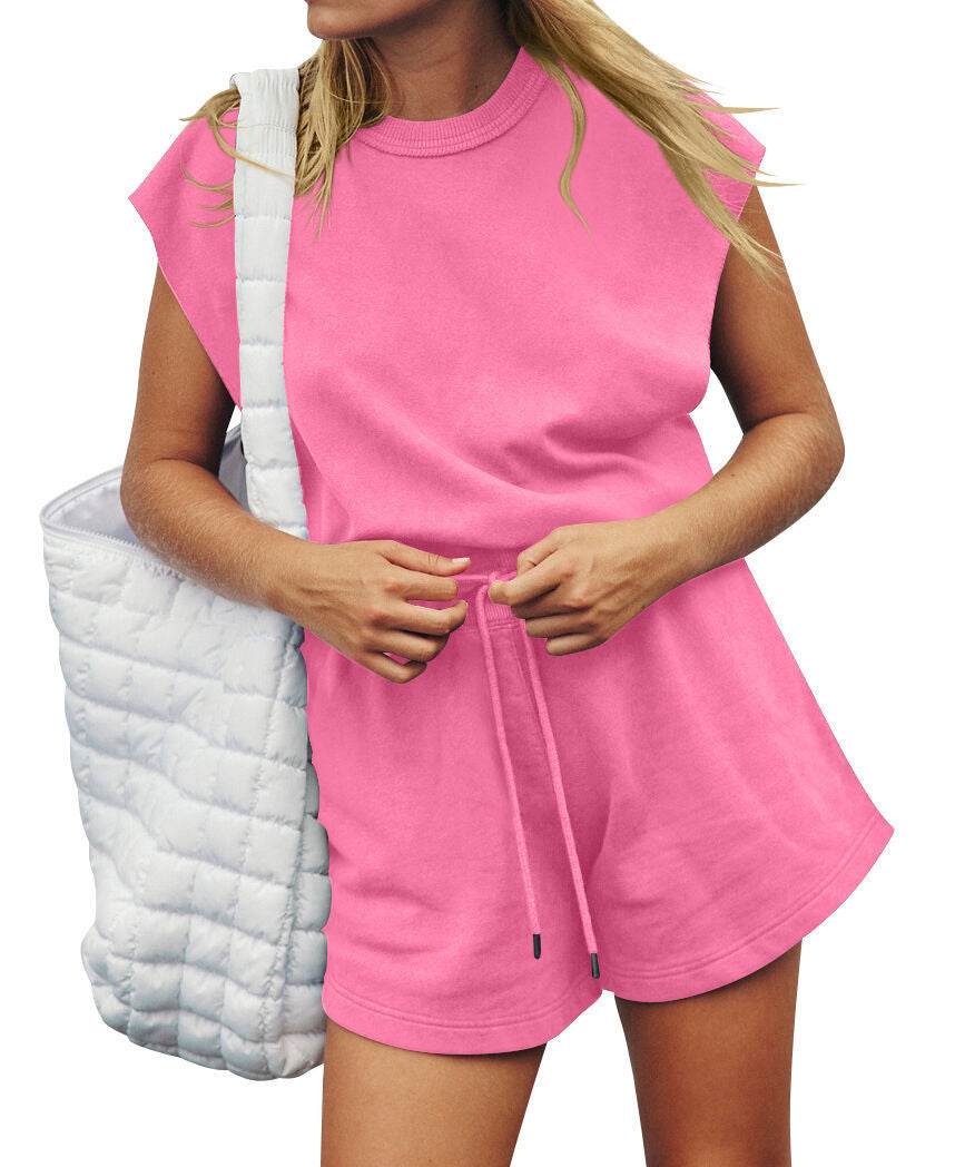 Summer Sleeveless Backless Jumpsuit Casual Loose Top And Drawstring Shorts Overall For Womens Clothing - MYLUXURY LANE ENTERPRISE