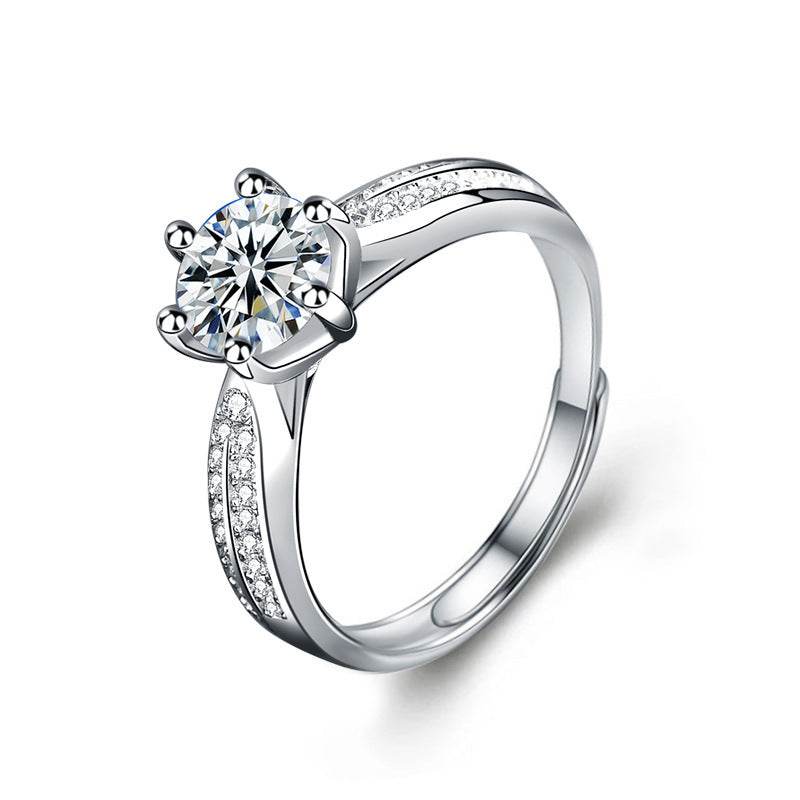 Women's Fashion Sterling Silver Moissanite Ring - MYLUXURY LANE ENTERPRISE