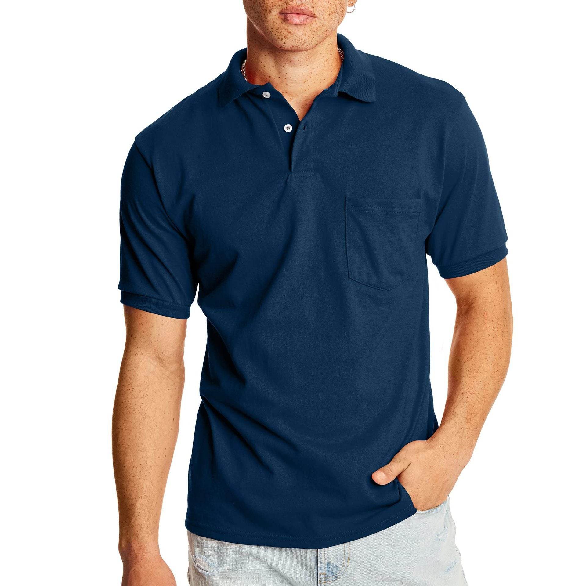 Men's Business Casual Solid Color Pocket Polo Shirt Short Sleeve Plus Size T-shirt - MYLUXURY LANE ENTERPRISE