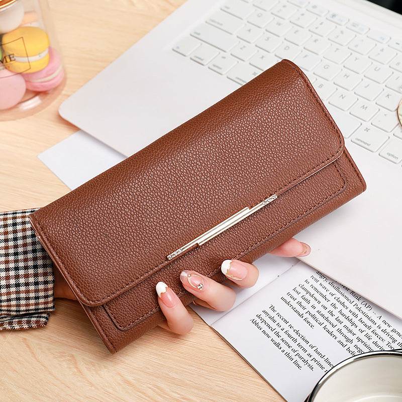 New Ladies' Purse Tri-fold Litchi Pattern - MYLUXURY LANE ENTERPRISE