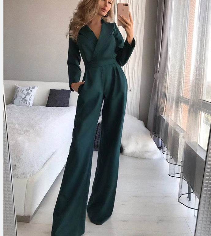 Women's Jumpsuit Spring Solid Color Slim Bodysuit Ladies New Style - MYLUXURY LANE ENTERPRISE