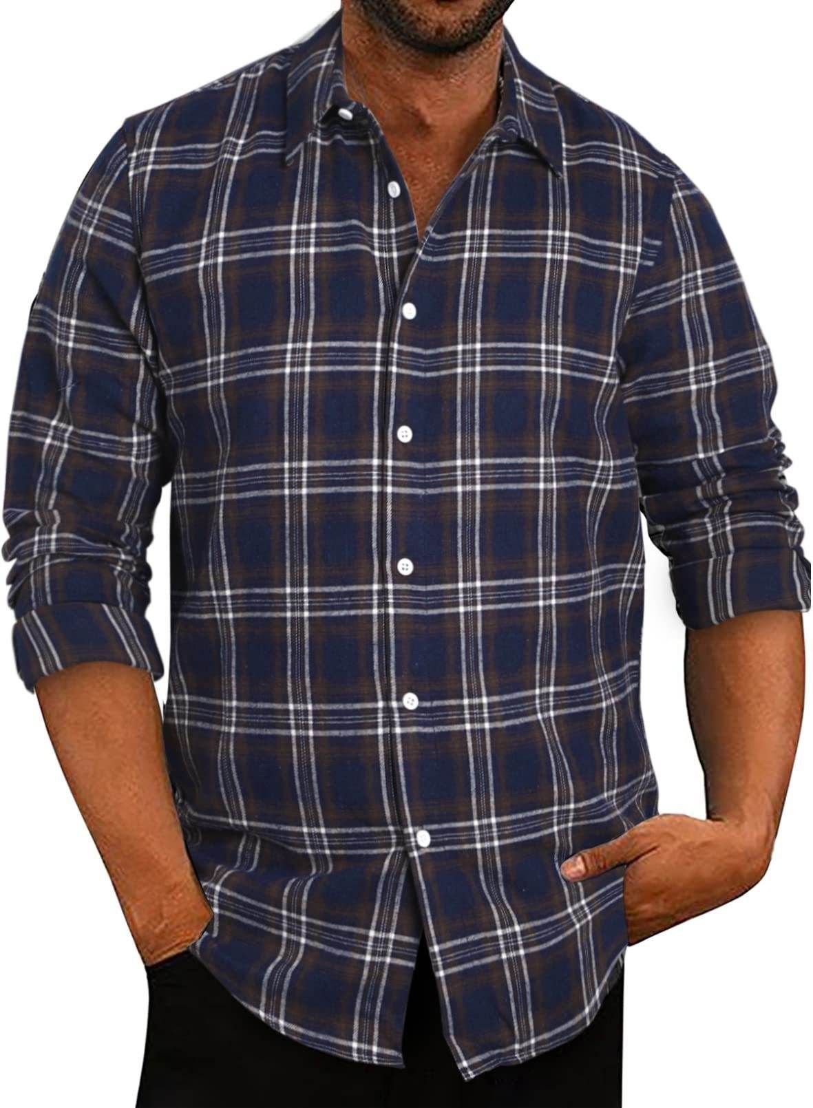 New Men's Plaid Lapel Shirt - MYLUXURY LANE ENTERPRISE