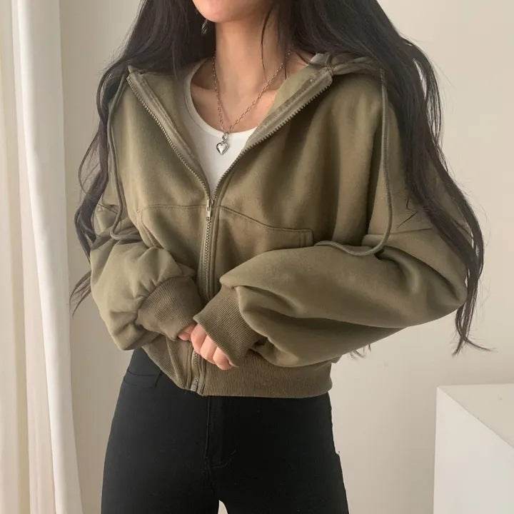 Hooded Cardigan Velvet Padded Thickened Sweater Women - MYLUXURY LANE ENTERPRISE