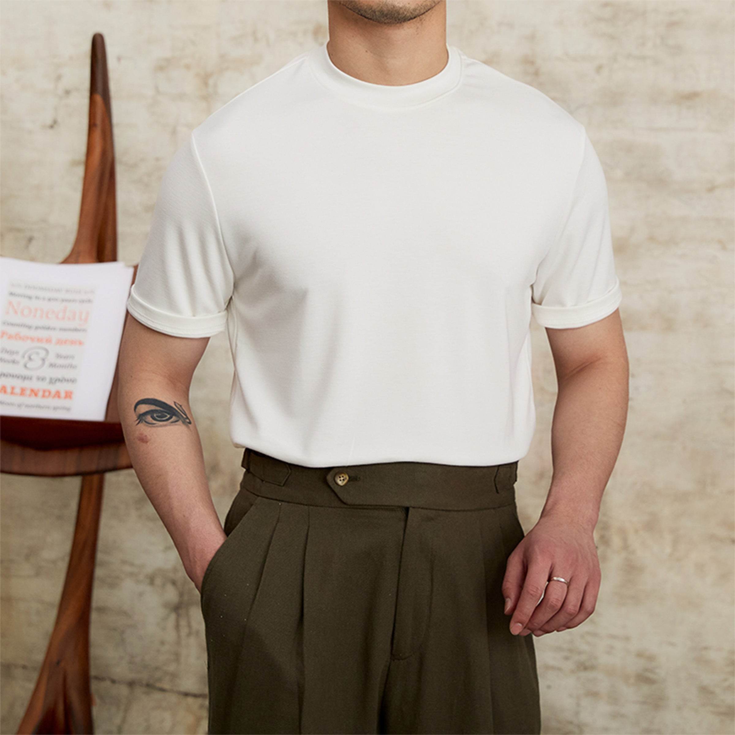 Skin-friendly Soft Glutinous Draping Short Sleeve Round Neck T-shirt - MYLUXURY LANE ENTERPRISE
