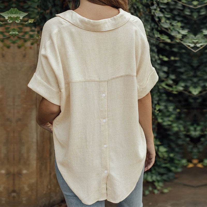 Female Casual And Comfortable Cotton Linen Shirt - MYLUXURY LANE ENTERPRISE