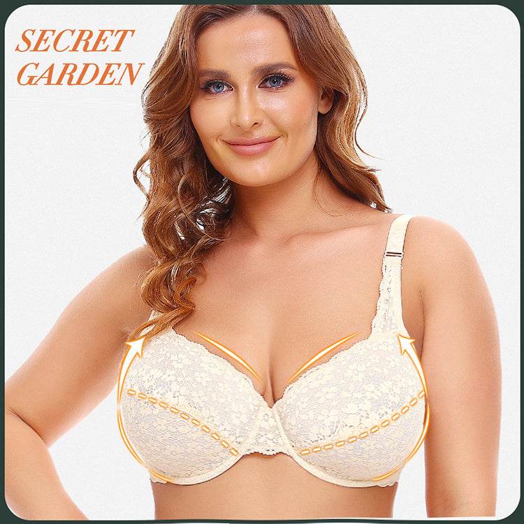 Women's Underwired Lace Jacquard Ultrabook Underwear Plus Size Bra - MYLUXURY LANE ENTERPRISE