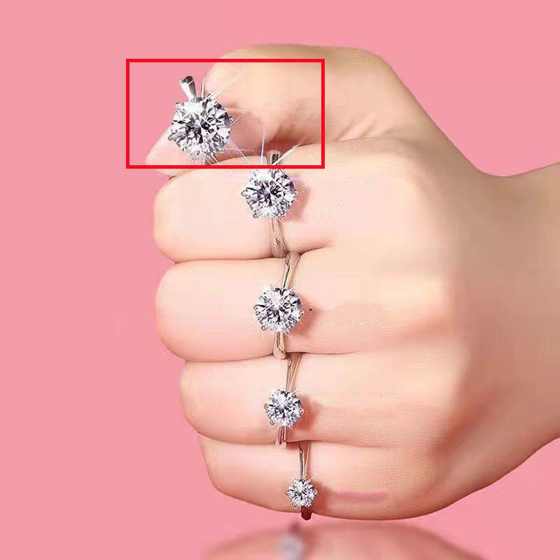 D-color Moissanite Ring Women's Six Claw White Diamond Eight Heart - MYLUXURY LANE ENTERPRISE