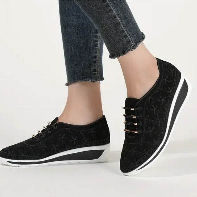 Female Wedge Hollow-out Lace-up Casual Shoes - MYLUXURY LANE ENTERPRISE