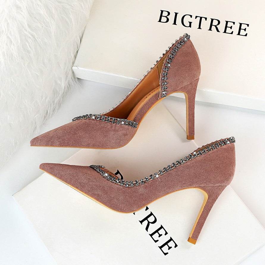 Suede hollow high heels - MYLUXURY LANE ENTERPRISE