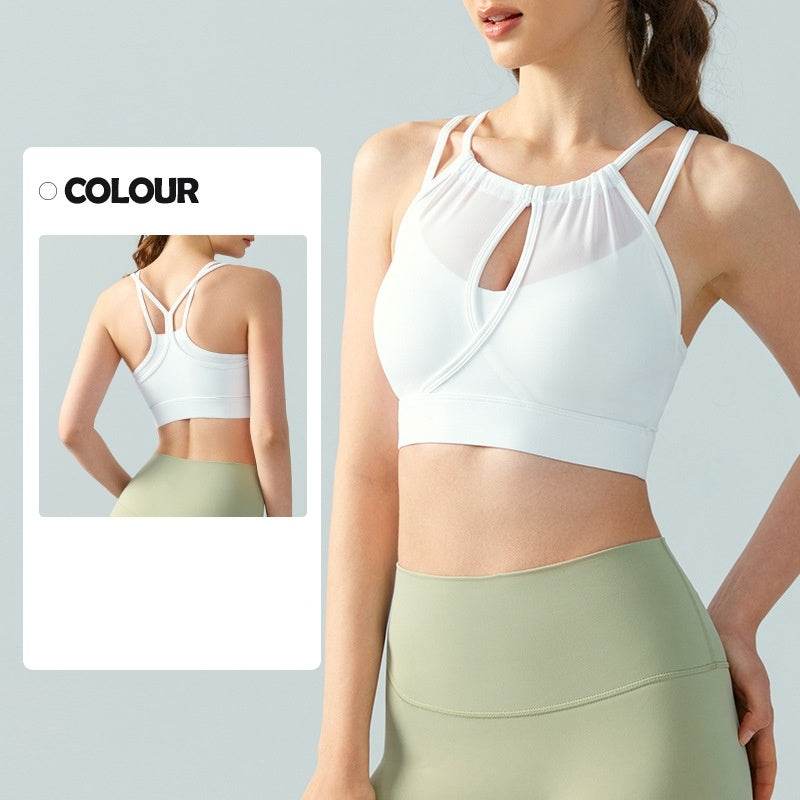 Big Tree Clothing Yoga Vest Women's Mesh Yarn False Two Pieces Workout Clothes - MYLUXURY LANE ENTERPRISE