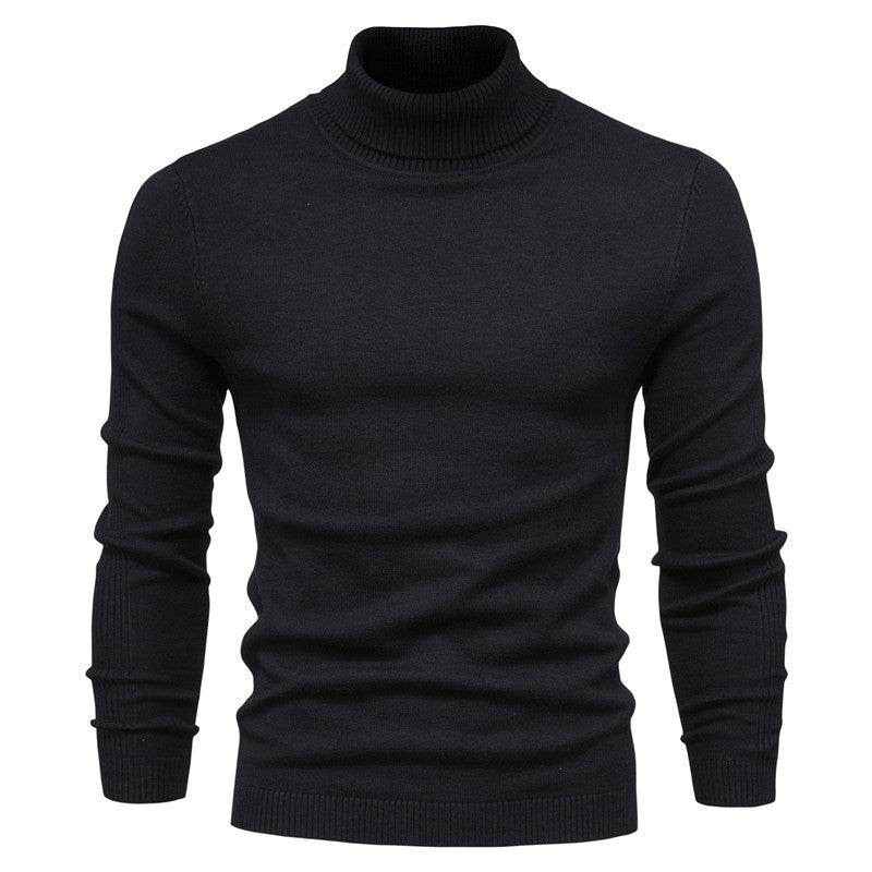 Men's Solid Color Slim Pullover Turtleneck Sweater Winter Casual Tops Clothing - MYLUXURY LANE ENTERPRISE