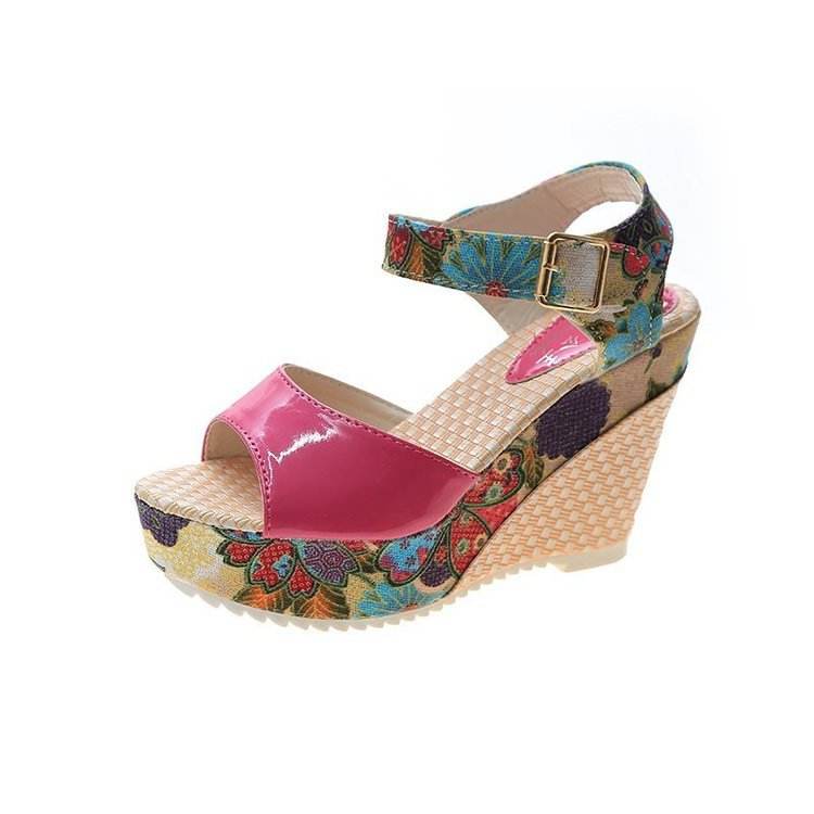 Stylish Peep Toe Women's Roman Sandals With Buckle High Heel Fashion Casual Plus Size - MYLUXURY LANE ENTERPRISE