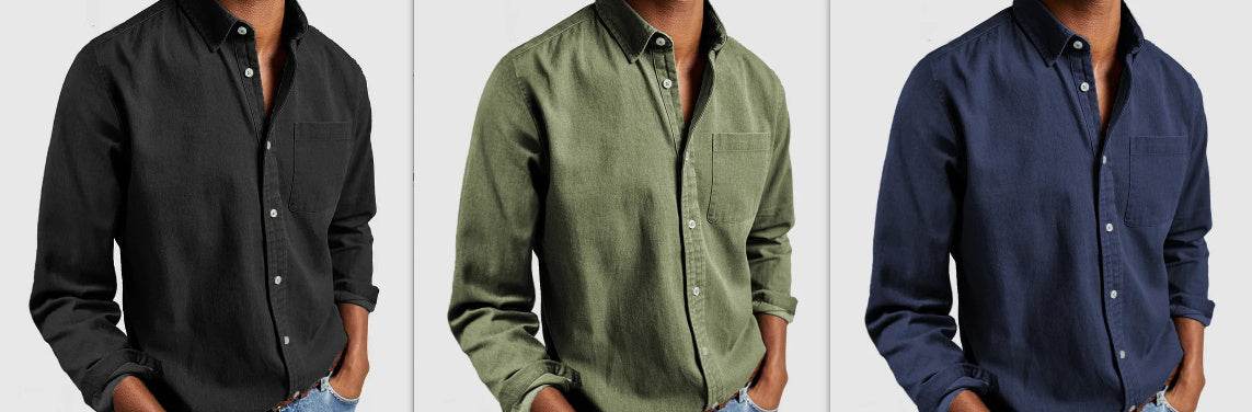 2024 Men's Shirt New Long Sleeve Lapel - MYLUXURY LANE ENTERPRISE