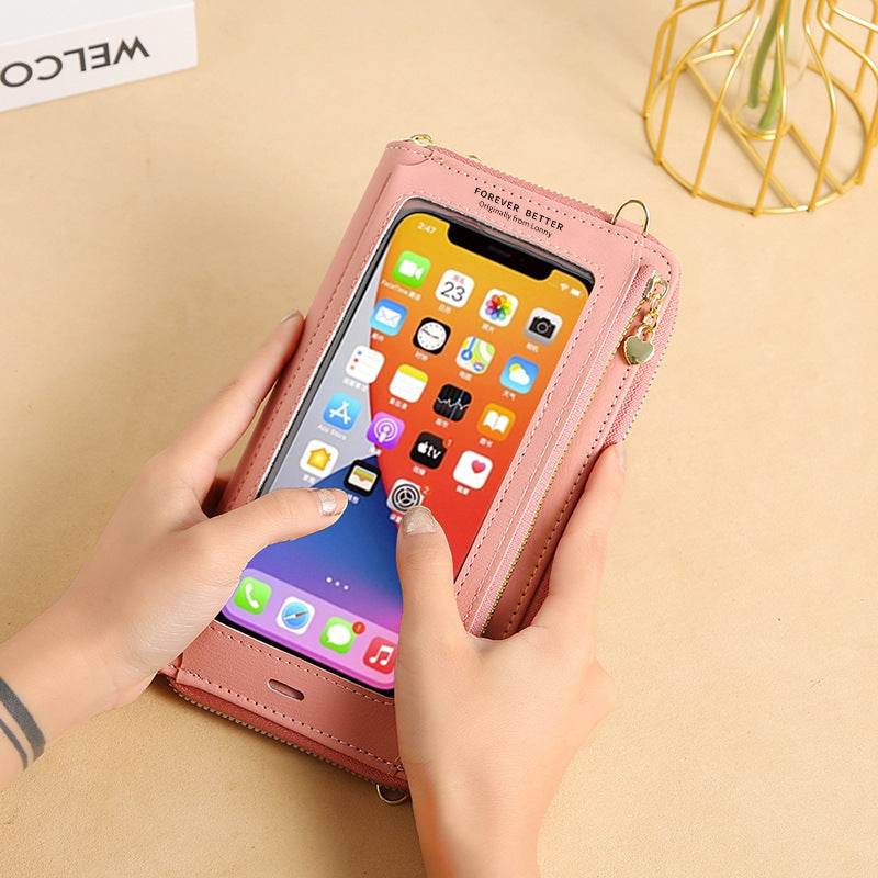 Women's Touch Screen Phone Bag Crossbody Transparent Mini - MYLUXURY LANE ENTERPRISE
