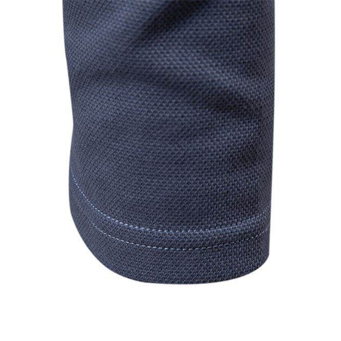Long Sleeve Polo Shirt Men's Casual Solid Color Top Lapel - MYLUXURY LANE ENTERPRISE
