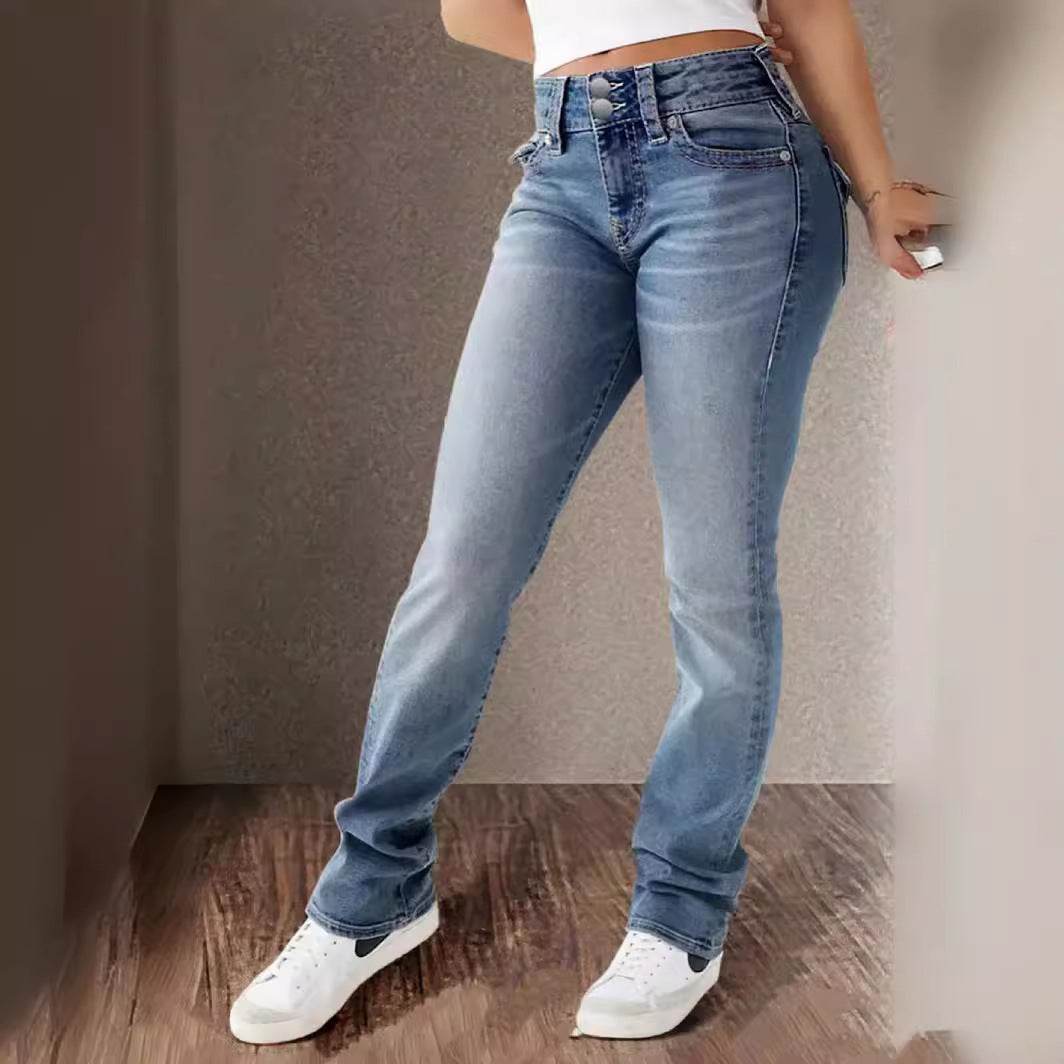 Spring And Summer New Women's Stretch Washed High Waist Jeans Casual Jeans - MYLUXURY LANE ENTERPRISE
