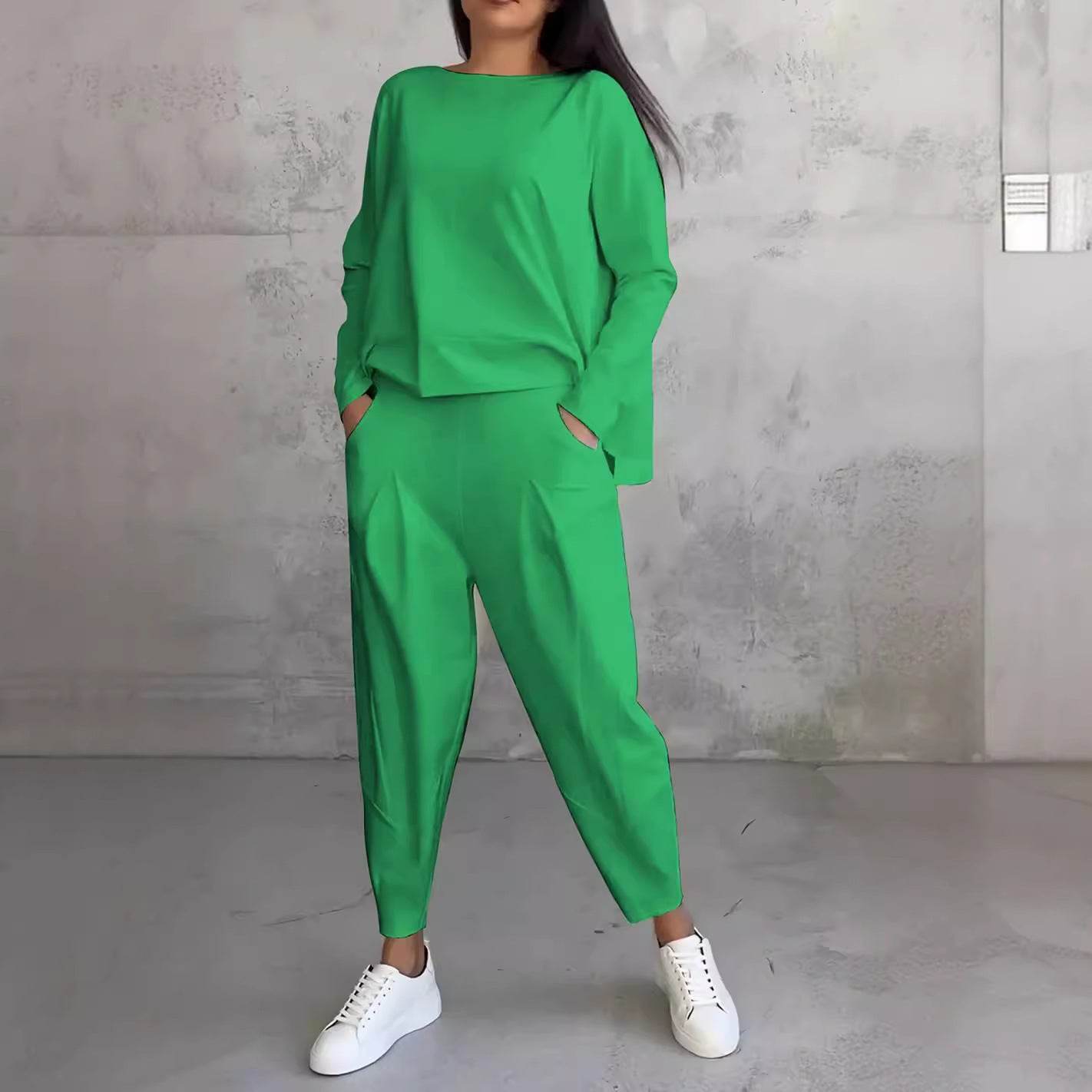 Women's Irregular Design Long-sleeved Sweater Harem Pants Suit - MYLUXURY LANE ENTERPRISE