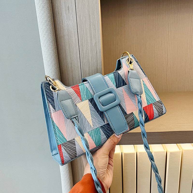 New Popular Contrast Color PU Bag Female Summer Casual - MYLUXURY LANE ENTERPRISE