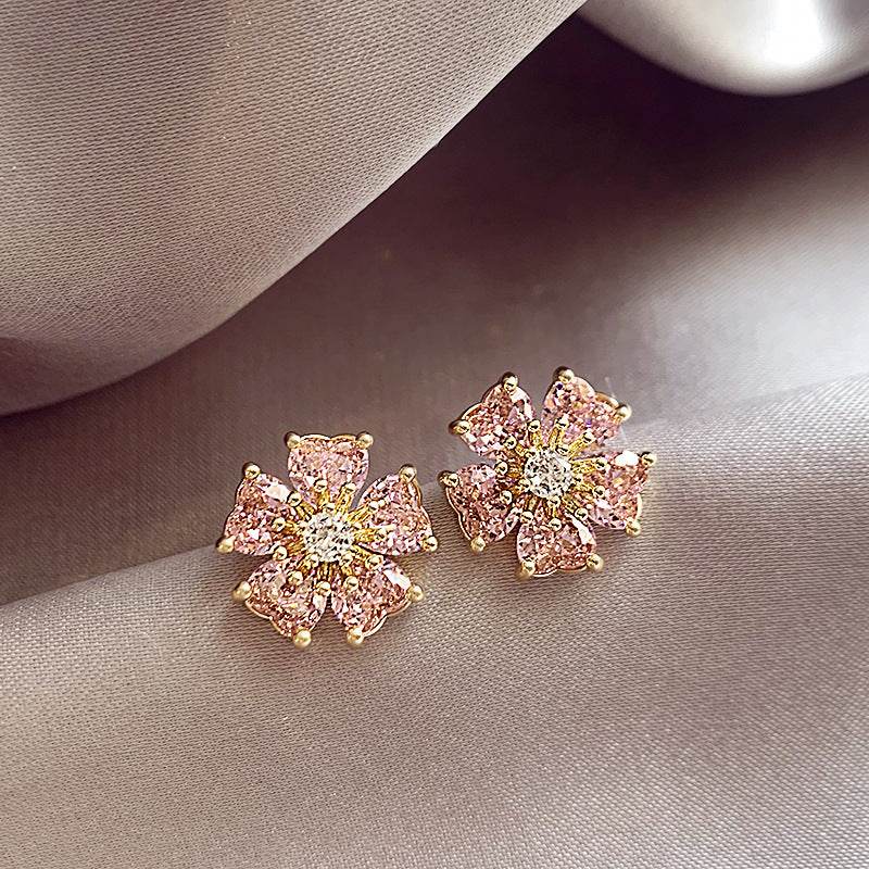 Flower Stud Earrings For Women Sterling Silver Needle - MYLUXURY LANE ENTERPRISE