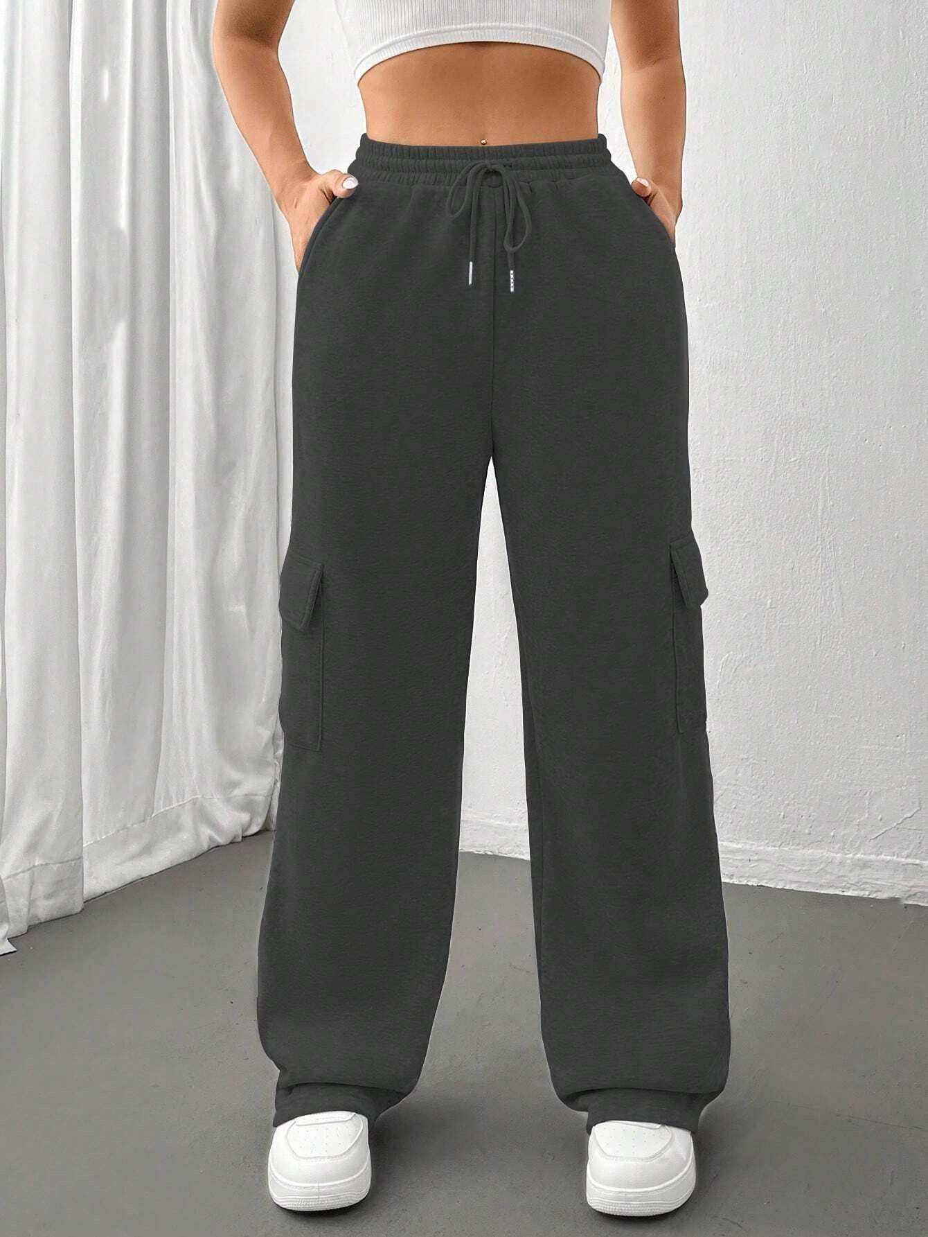 All-matching Solid Color Straight Wide Leg Sweatpants - MYLUXURY LANE ENTERPRISE