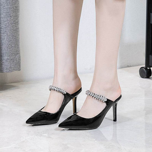 European And American New Pointed Rhinestone High Heels Sexy Back Space - MYLUXURY LANE ENTERPRISE