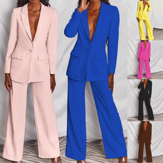 Fashion Business Women's Clothing Long Sleeve Trousers Suit - MYLUXURY LANE ENTERPRISE