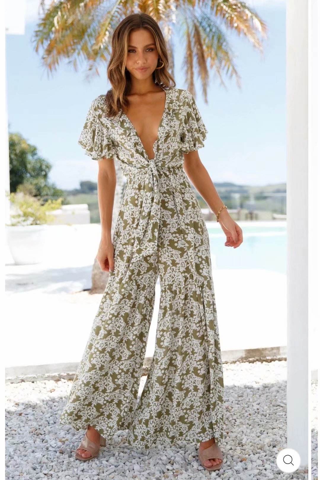 Printed Jumpsuit With Tie On Chest - MYLUXURY LANE ENTERPRISE
