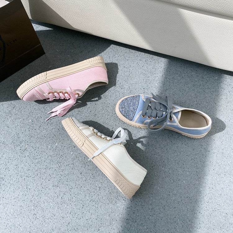 Small Fragrant Style Women's Single Shoes Lace-up Casual Platform White Shoes - MYLUXURY LANE ENTERPRISE