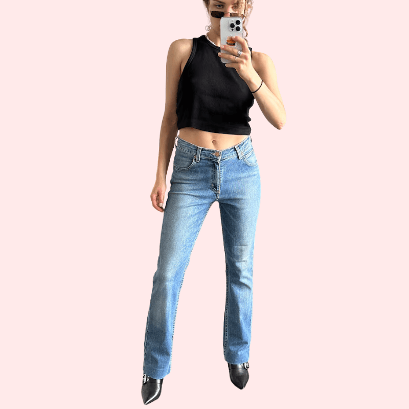 Women's Light Blue High Waist Denim Jeans - MYLUXURY LANE ENTERPRISE