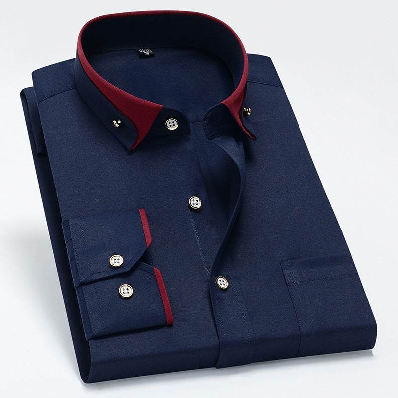 Men's Stretch Long Sleeve Shirt Casual And Comfortable Non-ironing - MYLUXURY LANE ENTERPRISE