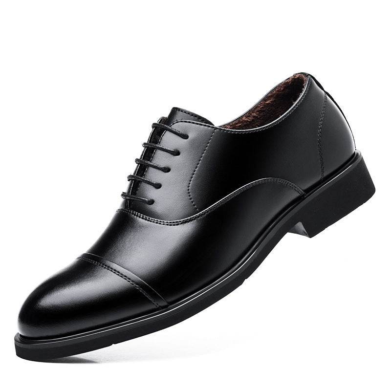 Leather Shoes Men's Height Increasing Insole Pointed Toe Wedding Shoes - MYLUXURY LANE ENTERPRISE