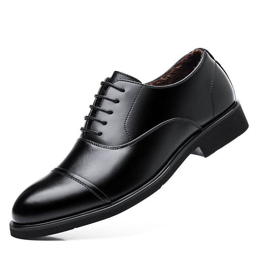 Leather Shoes Men's Height Increasing Insole Pointed Toe Wedding Shoes - MYLUXURY LANE ENTERPRISE