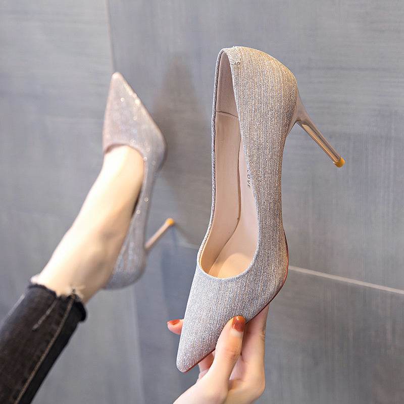 Pointed Non-tiring Feet Black Commuter Workplace High Heels - MYLUXURY LANE ENTERPRISE