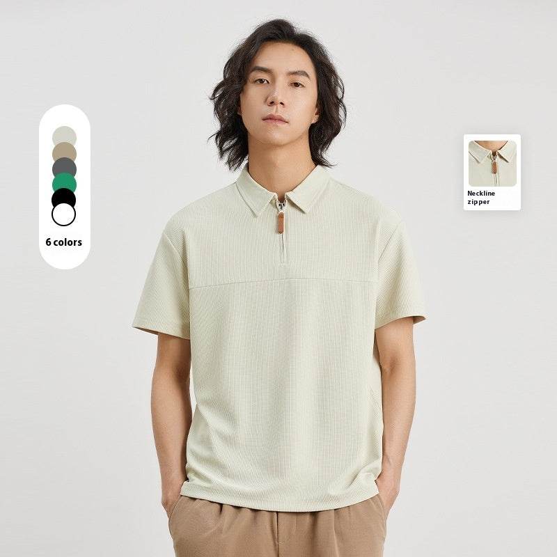 Mesh Waffle Lapel Polo Shirt T-shirt - MYLUXURY LANE ENTERPRISE