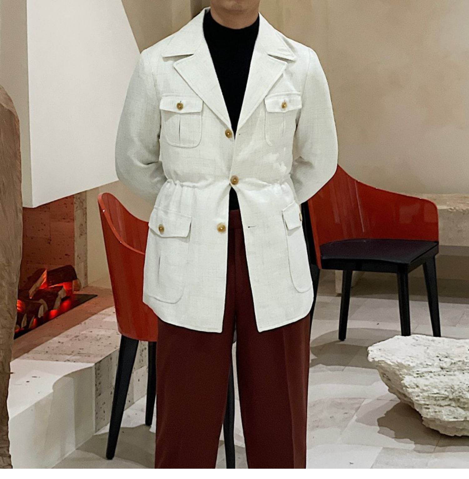 Retro Waist Cinching Casual Slim Fit Jacket, Suit Jacket For Men - MYLUXURY LANE ENTERPRISE