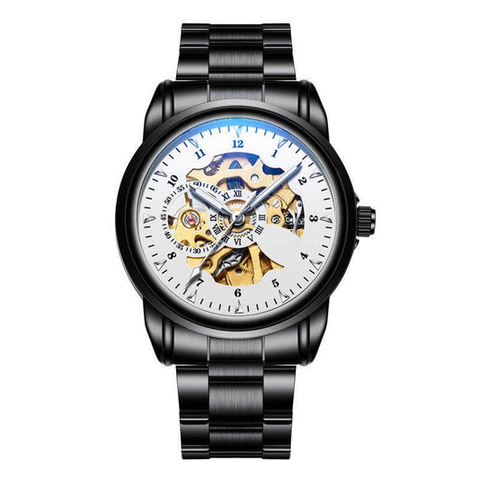 Men's Fashion Simple Leather Waterproof Luminous Mechanical Watch - MYLUXURY LANE ENTERPRISE
