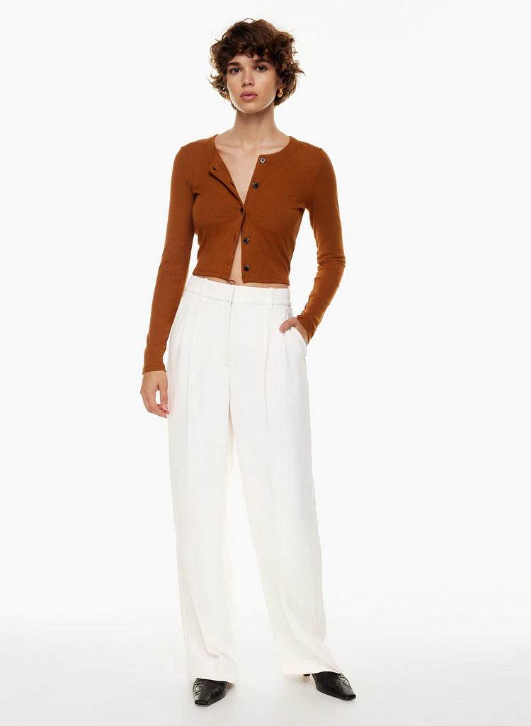 High Waist Straight Trousers With Pockets Wide Leg Casual Pants For Women - MYLUXURY LANE ENTERPRISE