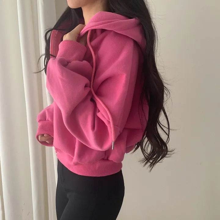 Hooded Cardigan Velvet Padded Thickened Sweater Women - MYLUXURY LANE ENTERPRISE